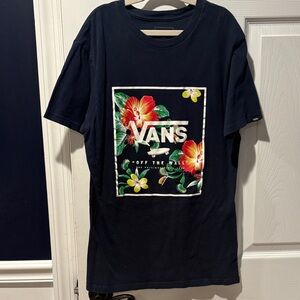 Vans Men’s  Navy Tee with Floral Design